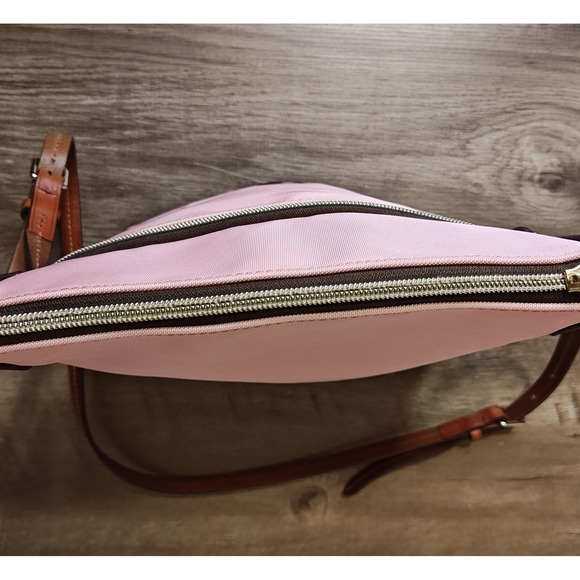 Dooney & Bourke Crossbody Bag Womens Pink Canvas Nylon Leather Trim Purse Zip - Picture 10 of 16